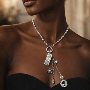 Vintage Up cycled Necklace With Sterling Charm